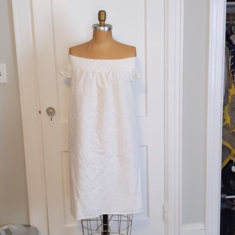 Paisley off the shoulder dress